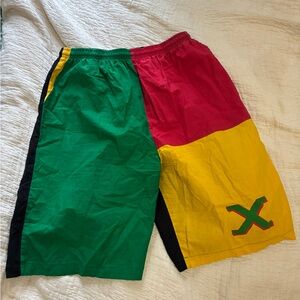 Colorful 90s Patchwork Shorts